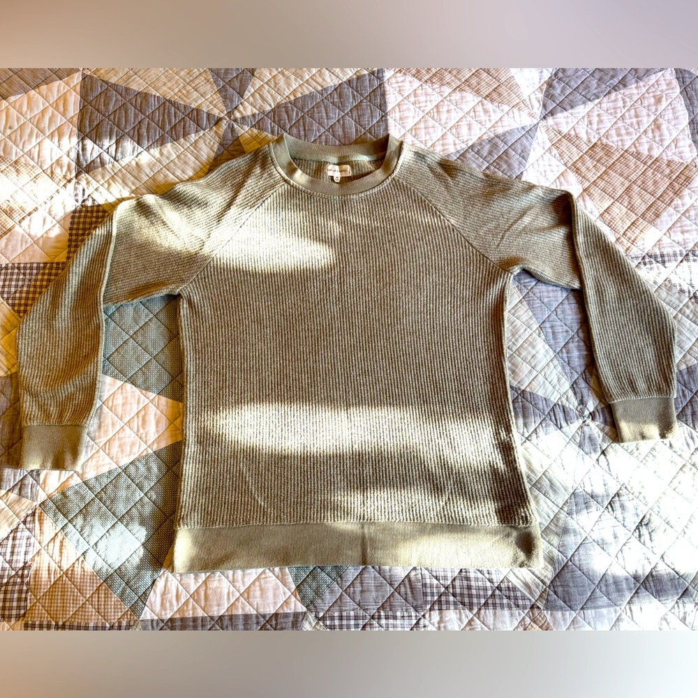 Ely Sage Waffle Knit Sweater